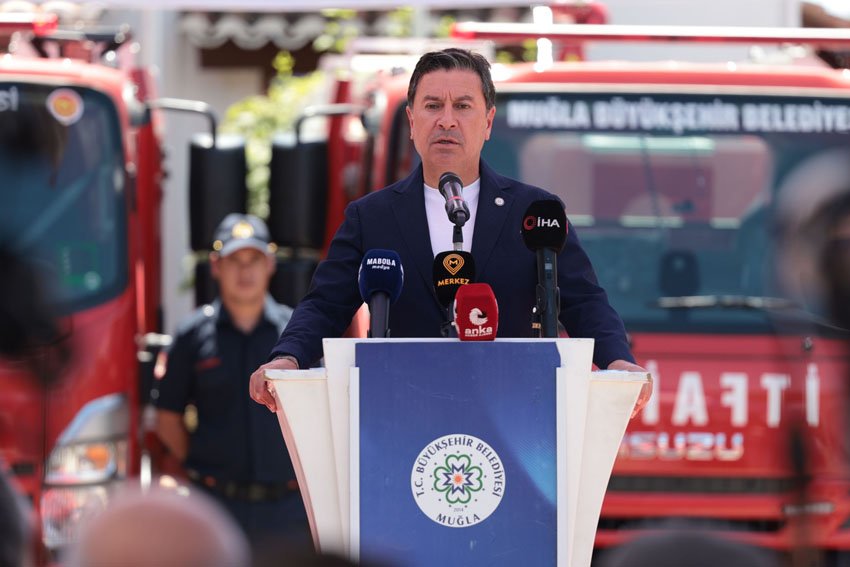 Muğla Büyükşehir Belediyesi tarafından kırsal mahallelere dağıtılan yangına ilk müdahale