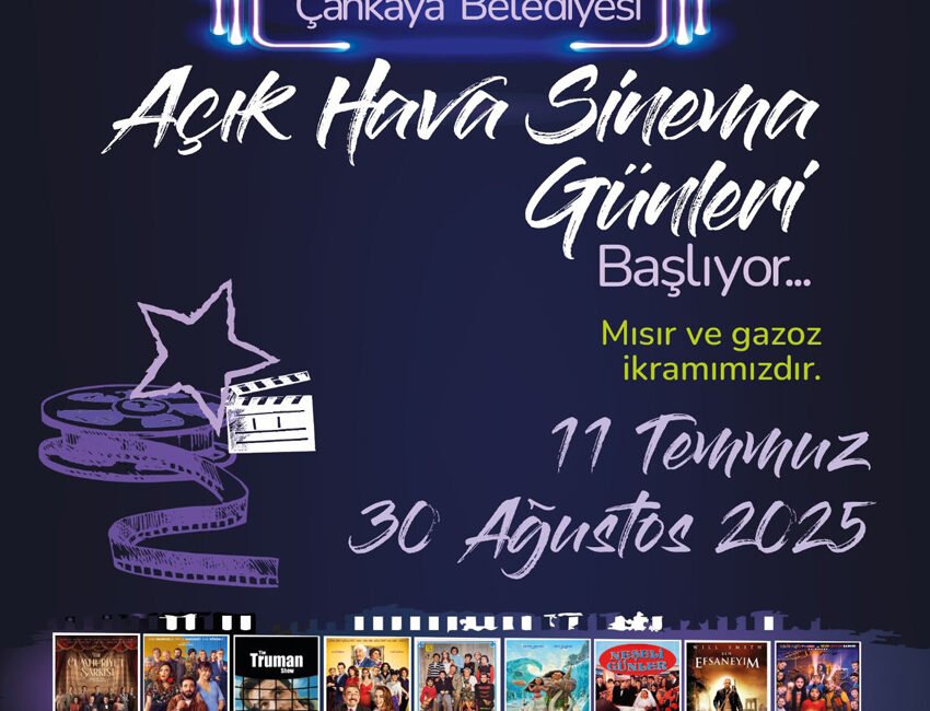 Çankaya Belediyesi Açık Hava Sinema Günleri 11 Temmuz'da Keklikpınarı'nda başlıyor.