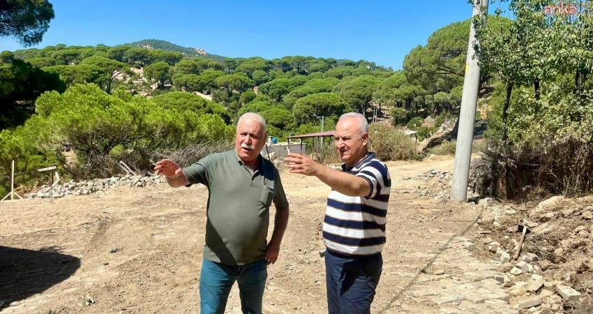 Çine Belediye Başkanı Mehmet Kıvrak, Develiler Mahallesi'nde devam eden yol