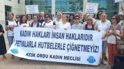 KESK Ordu Kadın Meclisi üyeleri, Diyanet İşleri Başkanlığı’nın kadınların miras hakkına