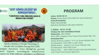 Bakırköy Belediyesi Afet İşleri Müdürlüğü ve Mahalle Afet Gönüllüleri Derneği