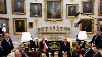Cumhurbaşkanı Recep Tayyip Erdoğan ile ABD Başkanı Donald Trump'ın Beyaz