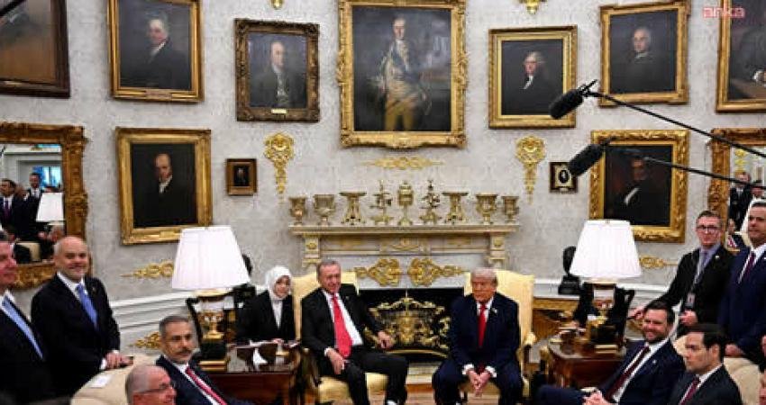 Cumhurbaşkanı Recep Tayyip Erdoğan ile ABD Başkanı Donald Trump'ın Beyaz