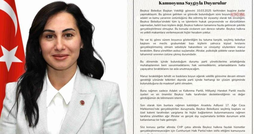 Beykoz Belediye Başkan Vekili Özlem Vural Gürzel, CHP'den istifa ettiğini