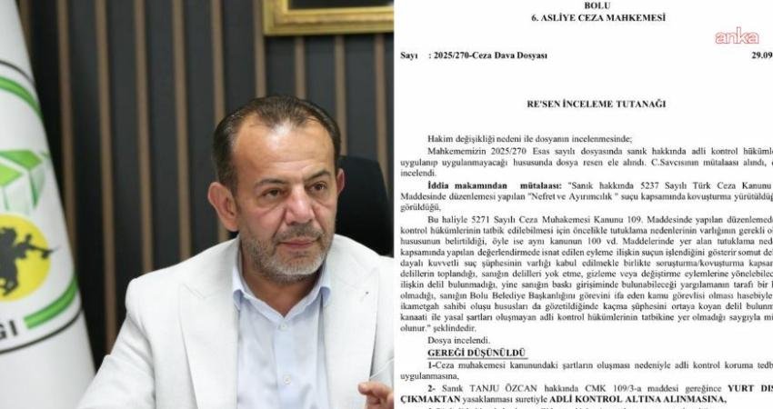 Bolu Belediye Başkanı Tanju Özcan, hakkında "nefret ve ayrımcılık" suçundan