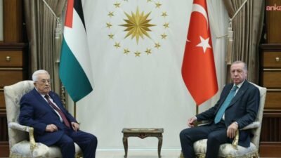 Cumhurbaşkanı Recep Tayyip Erdoğan, Filistin Devlet Başkanı Mahmud Abbas ile