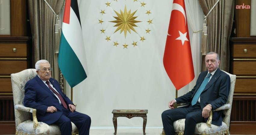 Cumhurbaşkanı Recep Tayyip Erdoğan, Filistin Devlet Başkanı Mahmud Abbas ile