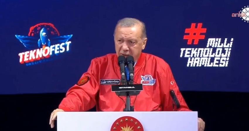 Atatürk Havalimanı'nda düzenlenen TEKNOFEST'te konuşan Cumhurbaşkanı Recep Tayyip Erdoğan,  İsrail