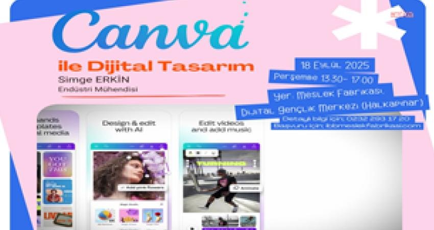 Dijital Gençlik Merkezi’nde “Canva” eğitimi başlıyor Gençlerin dijital dönüşüm süreçlerine aktif katkı sağlamaya devam eden İzmir
