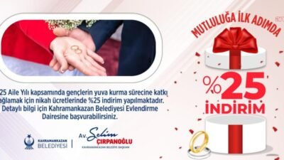 Kahramankazan Belediyesi, evlilik hazırlığı yapan genç çiftlere destek olmak amacıyla