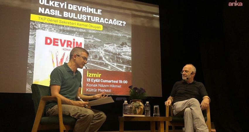 TKP Genel Sekreteri Kemal Okuyan’ın “Devrim” kitabı İzmir’de okurlarıyla buluştu Türkiye Komünist Partisi (TKP) Genel Sekreteri Kemal Okuyan, “Devrim” kitabı