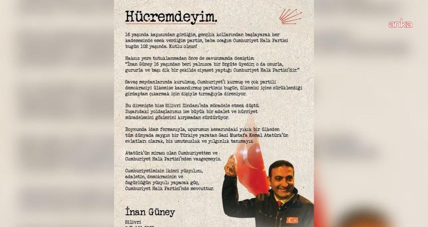 Tutuklanmasının ardından Beyoğlu Belediye Başkanlığı görevinden uzaklaştırılan İnan Güney, partisinin