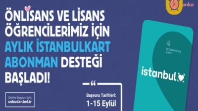 Üsküdar Belediyesi, üniversite öğrencilerinin ulaşım giderlerine katkı sağlamak amacıyla ön