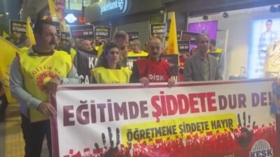Eğitim-Sen Van Şubesi, iki öğretmenin saldırıya uğrayarak yaralanmasını yürüyüş ile