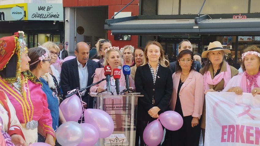 Konaklı kadınlar meme kanseri farkındalığı için ‘Pembe Yürüyüş’ düzenledi Konak Belediyesi ve sivil toplum kuruluşları, Meme Kanseri Bilinçlendirme ve