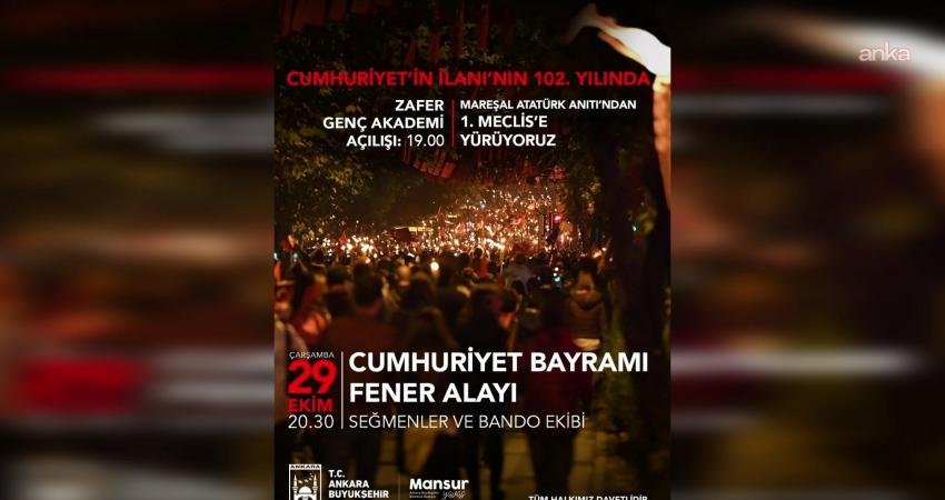 Ankara’da 29 Ekim Cumhuriyet Bayramı coşkusu Ankara Büyükşehir Belediyesi (ABB), Cumhuriyet’in 102'nci yılını coşku dolu etkinliklerle