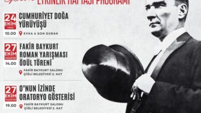 Çiğli’de 29 Ekim Cumhuriyet Bayramı, bir hafta sürecek etkinliklerle kutlanacak.