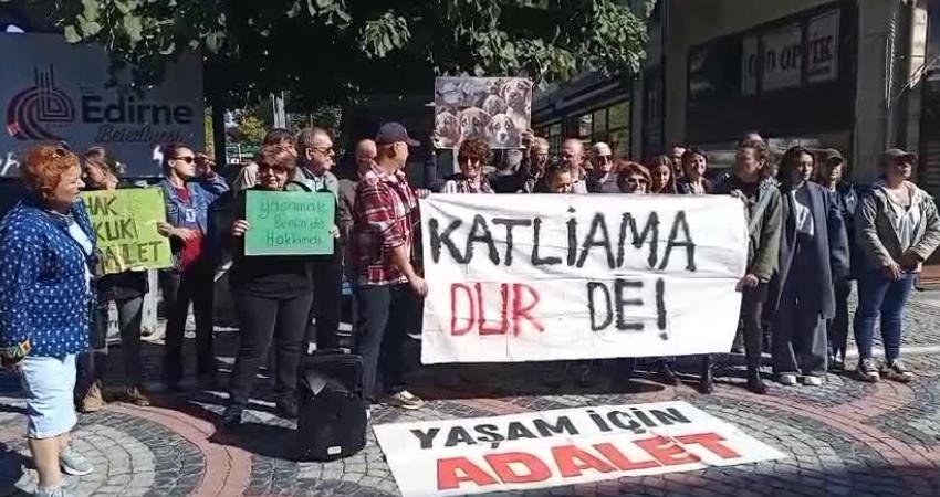 Edirne'de yaşam hakkı savunucuları, 4 Ekim Dünya Hayvanları Koruma Günü
