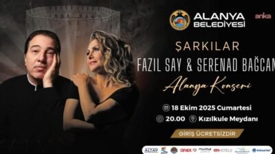 Ünlü besteci ve piyanist Fazıl Say ile sanatçı Serenad Bağcan,