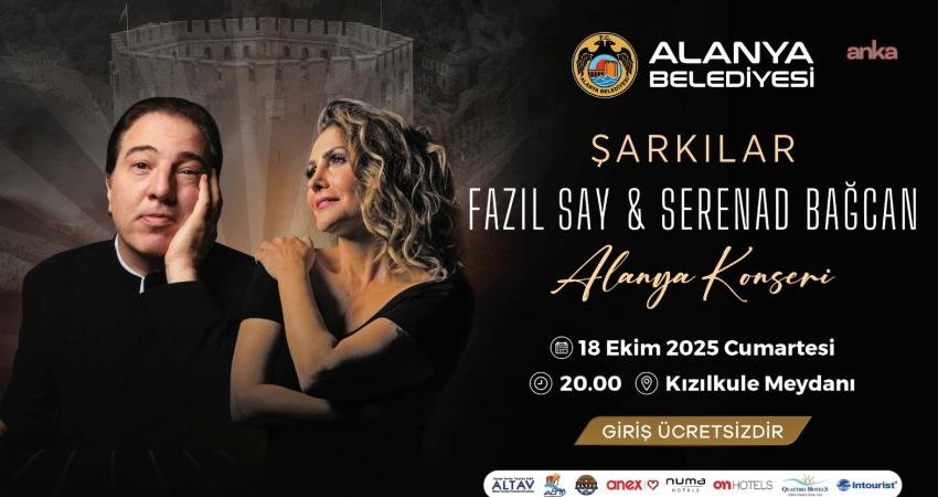 Ünlü besteci ve piyanist Fazıl Say ile sanatçı Serenad Bağcan,