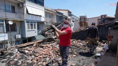 Gaziemir Belediyesi, Beyazevler Mahallesi’nde meydana gelen ve yerleşim alanlarına da