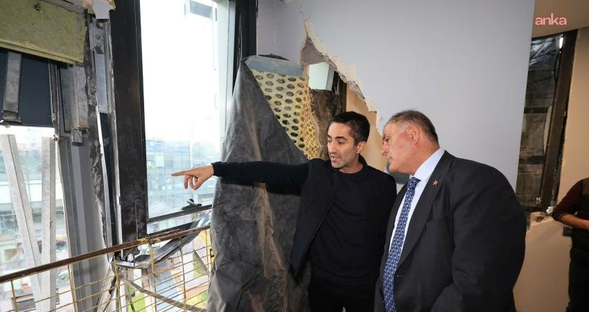 İstanbul Büyükşehir Belediye (İBB) Başkanvekili Nuri Aslan, bugün bir inşaat