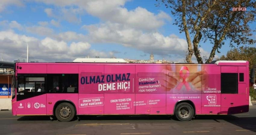 İstanbul Büyükşehir Belediyesi’ne (İBB) bağlı kuruluşlarından İETT, “Meme Kanseri Bilinçlendirme
