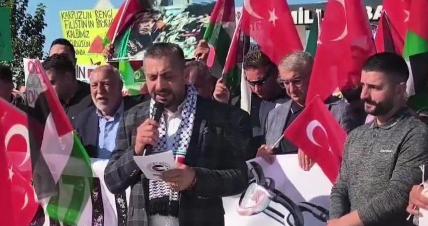 Iğdır'da, İsrail'in Filistin'e yönelik saldırıları, Filistin’e Destek Platformu’nun çağrısı üzerine