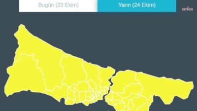 İstanbul Valiliği, Meteoroloji Genel Müdürlüğü'nün verilerine göre yarın öğle saatlerinden itibaren İstanbul'da