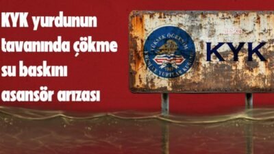 Maltepe Mimar Sinan KYK Erkek Öğrenci Yurdu’nda kat tavanında meydana