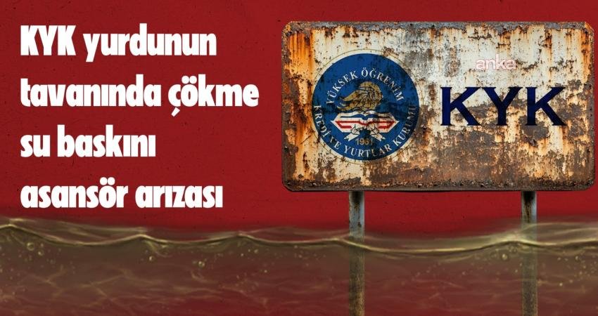 Maltepe Mimar Sinan KYK Erkek Öğrenci Yurdu’nda kat tavanında meydana