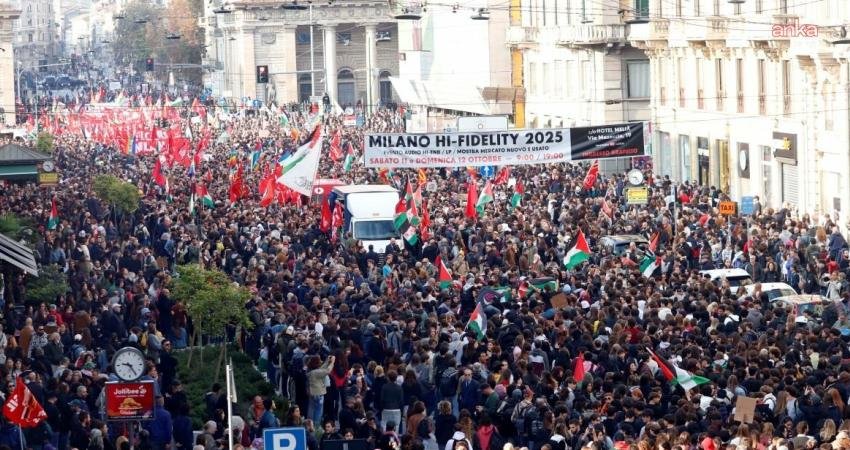 İtalya’nın en büyük işçi sendikası CGIL öncülüğünde düzenlenen genel grevde,