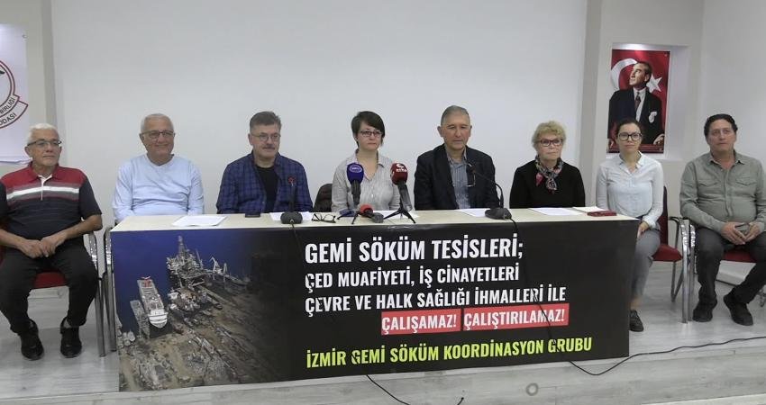 İzmir Gemi Söküm Koordinasyon Grubu: Aliağa gemi söküm tesisleri çevre ve halk sağlığı ihmalleriyle çalışmaya devam ediyor İzmir Gemi Söküm Koordinasyon Grubu, Aliağa’daki gemi söküm tesislerine ilişkin