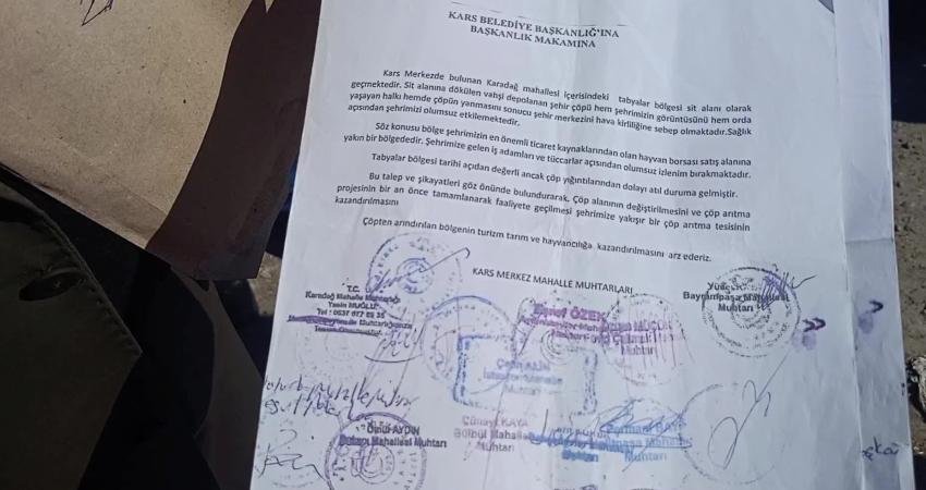 Kars’ta Karadağ Mahallesi sakinlerinin, mahalleye bitişik konumdaki şehir çöplüğüne tepkileri