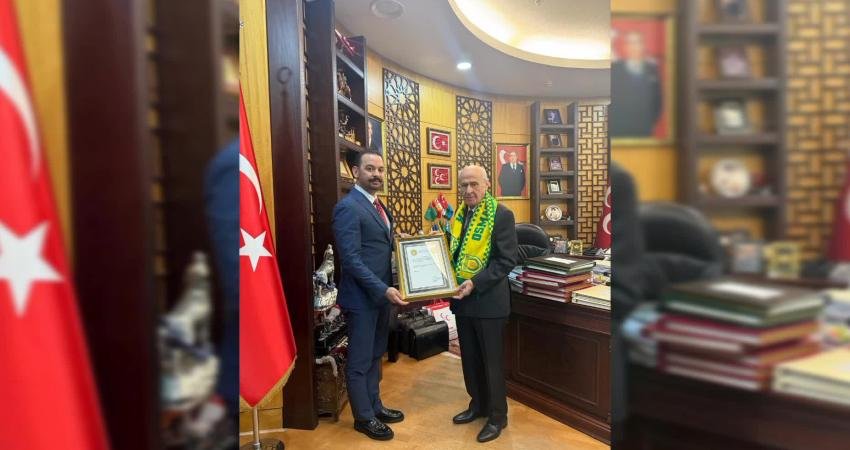 3. Lig ekiplerinden MDGrup Osmaniyespor, MHP Genel Başkanı Devlet Bahçeli'ye