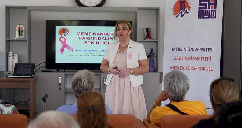 Mersin Büyükşehir Belediyesi’nden Emekli Evi üyeleri için meme kanseri farkındalık eğitimi Mersin Büyükşehir Belediyesi, “Meme Kanseri Farkındalık Ayı” dolayısıyla Yenişehir Emekli