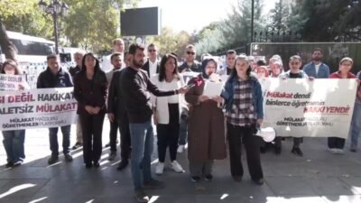 Mülakat mağduru öğretmenler, Milli Eğitim Bakanlığı (MEB) önünde basın açıklaması