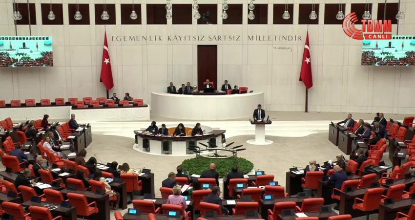 TBMM Genel Kurulu'nda DEM Parti tarafından 10 Ekim "Gar Katliamı"nın