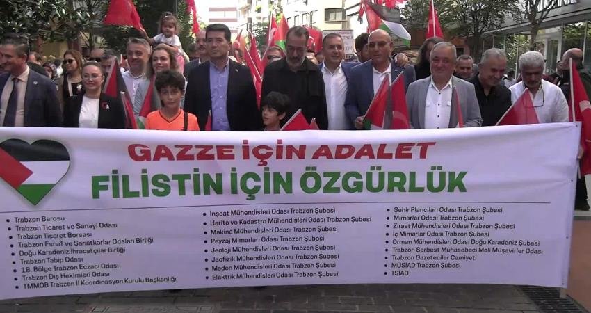 Trabzon’da 26 meslek odası ve sivil toplum kuruluşunun desteğiyle Gazze’ye