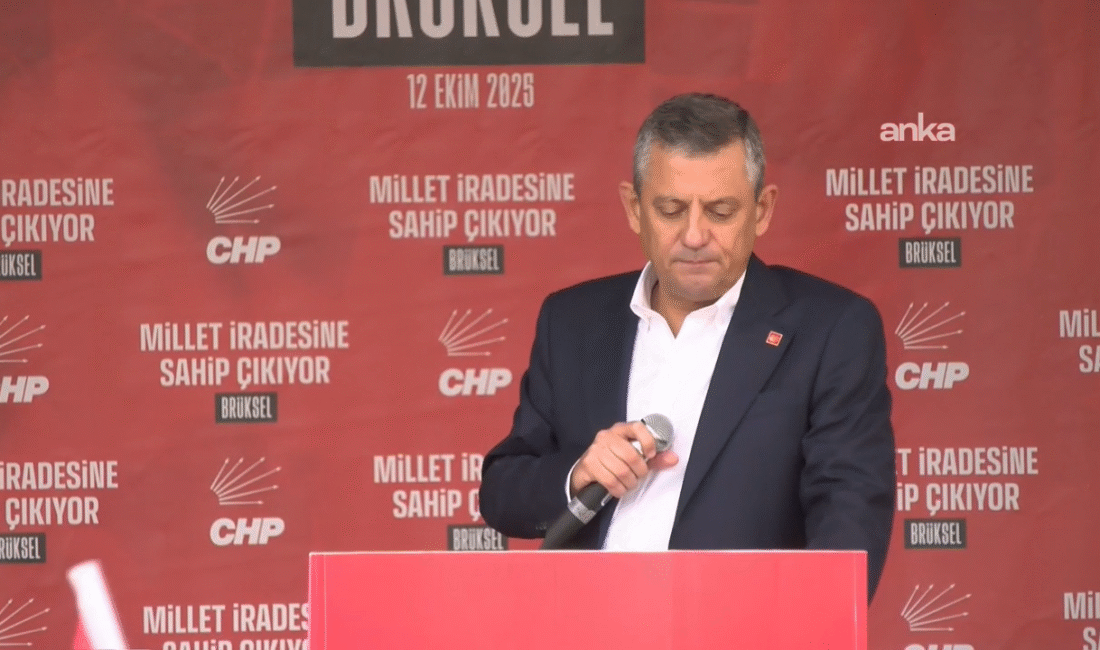 CHP Genel Başkanı Özgür Özel, partisinin Brüksel'de düzenlediği "Millet İradesine
