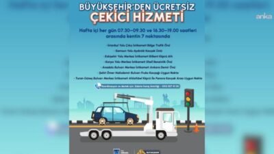 Ankara Büyükşehir Belediyesi (ABB), trafikte arızalanan veya hafif hasarlı kazaya