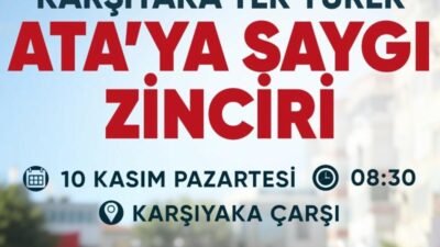 Karşıyakalılar, Ulu Önder Atatürk’ü, ebediyete intikalinin 87. yılında “Ata’ya Saygı