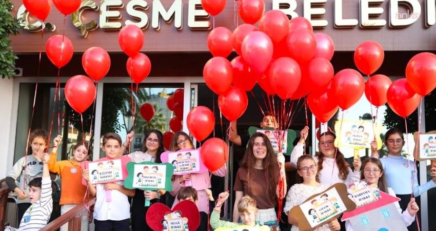 Çeşme Belediyesi'nin 20 Kasım Dünya Çocuk Hakları Günü'nde düzenlediği 1.