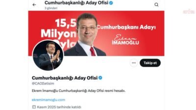CHP’nin tutuklu Cumhurbaşkanı adayı Ekrem İmamoğlu’nun, Cumhurbaşkanlığı Aday Ofisi hesabına