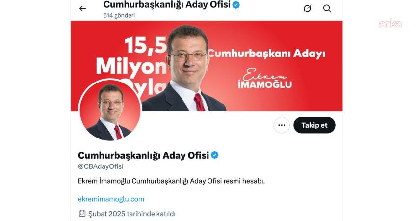 İstanbul Cumhuriyet Başsavcılığı, CHP'nin cumhurbaşkanı adayı Ekrem İmamoğlu'na ait Cumhurbaşkanlığı