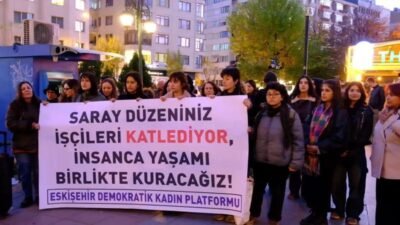 Eskişehir Demokratik Kadın Platformu (EDKP) tarafından Kocaeli Dilovası’daki bir parfüm