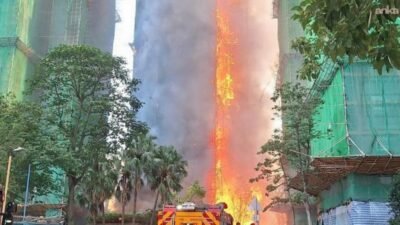 Hong Kong’un Tai Po bölgesindeki Wang Fuk Court konut sitesinde