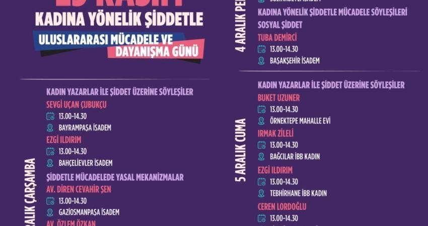 İstanbul Büyükşehir Belediyesi (İBB), ‘25 Kasım Kadına Yönelik Şiddete Karşı