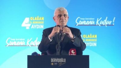 İYİ Parti Genel Başkanı Müsavat Dervişoğlu, partisinin Aydın İl Kongresi'nde