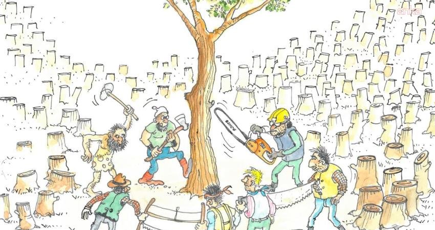 Karikatürist Ahmet Pekmezci’nin çevre, tüketim ve atık sorunlarını ele alan